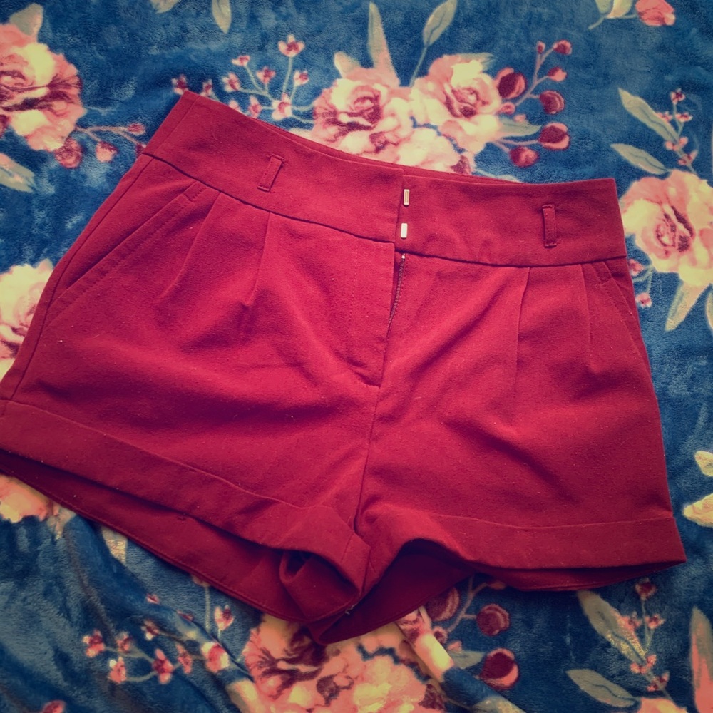 Maroon work shorts